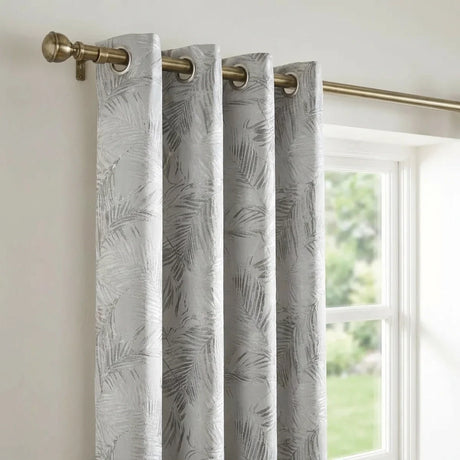 Fiji Lined Eyelet Curtains - Silver image 2