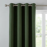 Cannes Lined Blackout Eyelet Curtains - Bottle Green image 2