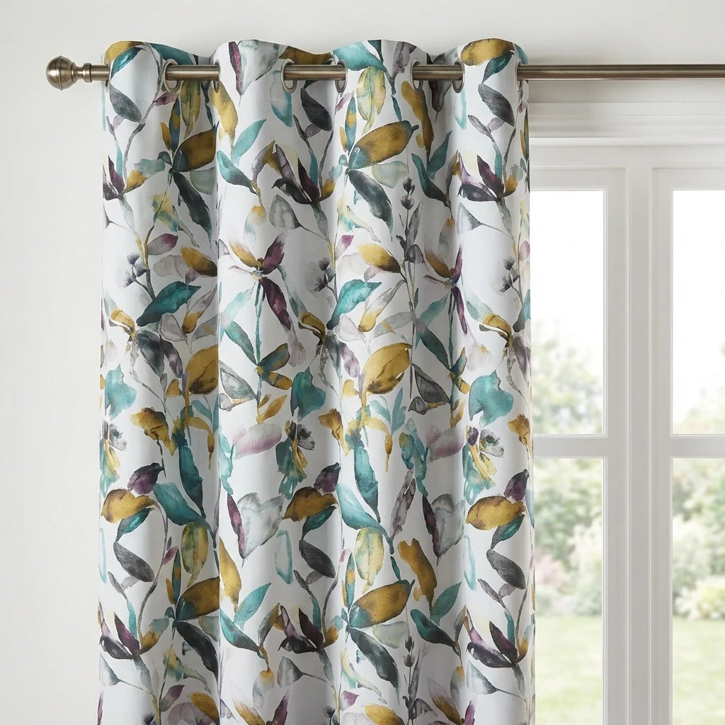 Giverny Blockout Eyelet Curtains - Green image 2