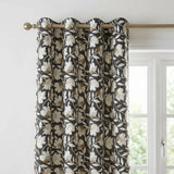 Luna Floral Cotton Ready Made Eyelet Curtains 2