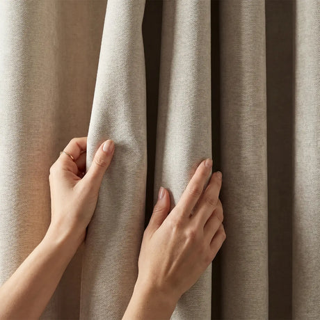 Chenille Blackout Lined Eyelet Curtains 9