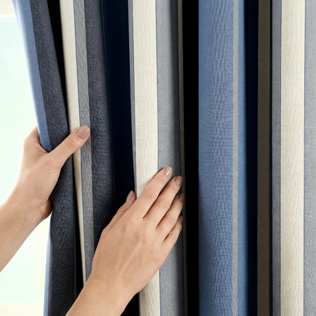 Whitworth Stripe Lined Eyelet Curtains 3