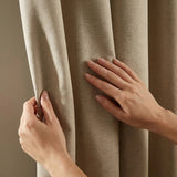 Sorbonne Cotton Lined Ready Made Eyelet Curtains - Natural image 3