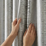 Reflections Jacquard Eyelet Curtains - Silver image 3