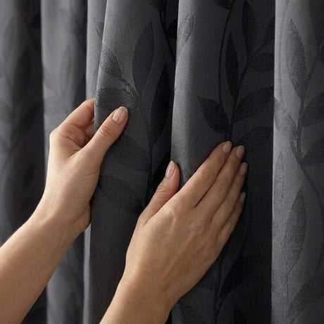 Tivoli Leaf Jacquard Lined Tape Top Pencil Pleat Curtains 9