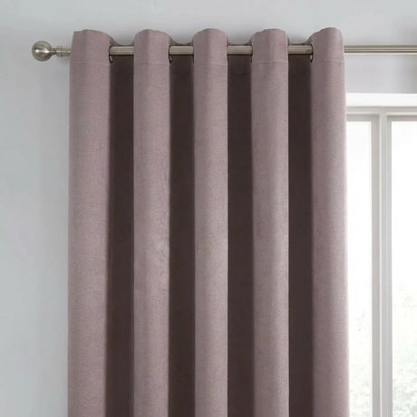 Strata Thermal Dim Out Woven Eyelet Curtains Pair - Blush image 3