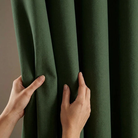 Cannes Lined Blackout Eyelet Curtains - Bottle Green image 3