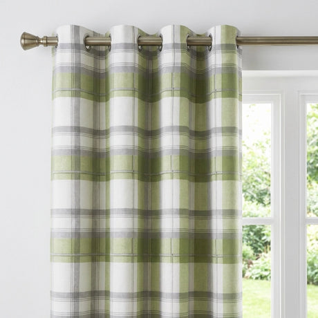 Balmoral Tartan Check Eyelet Curtains Ready Made 3