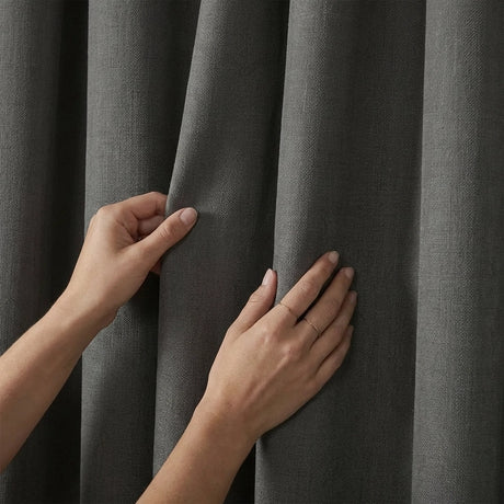 Blackout Linen Look Eyelet Curtains 6