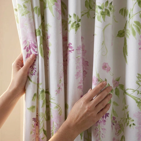 Wisteria Floral Lined Pencil Pleat Curtains 3