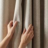 Chenille Blackout Lined Eyelet Curtains - Cream image 3