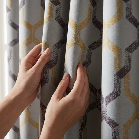 Georgia Blockout Eyelet Curtains - Ochre image 3