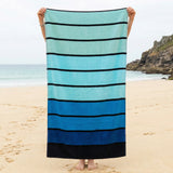 Blue Ombre Stripe Beach Towel 5