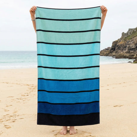 Blue Ombre Stripe Beach Towel 5