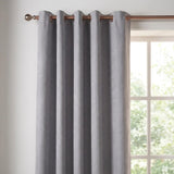 Velvet Chenille Eyelet Curtains - Silver image 2