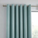 Strata Thermal Dim Out Woven Eyelet Curtains Pair - Duck Egg image 3