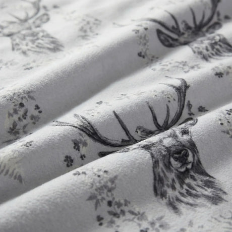 Angus Stag Flannelette Duvet Cover Set - Grey image 4
