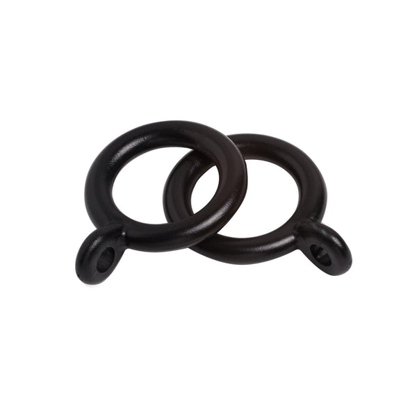 10 Pack 13-16mm Simply Curtain Rings Black - Ideal