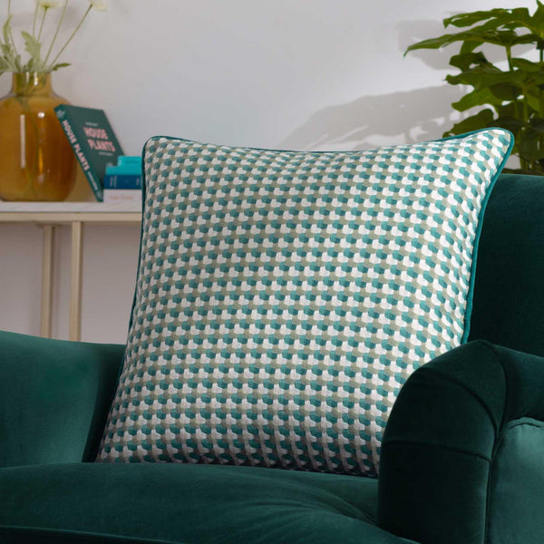 Marttel Geometric Cushion Cover Teal