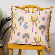 Chamae Floral Tasselled Cushion Cover 20" x 20" - Coral