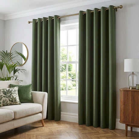 Sorbonne Cotton Lined Ready Made Eyelet Curtains 7