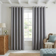 Velvet Chenille Eyelet Curtains - Silver