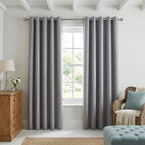 Velvet Chenille Eyelet Curtains - Silver