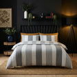 Chambray Stripe Duvet Cover Set - Silver Grey image 2