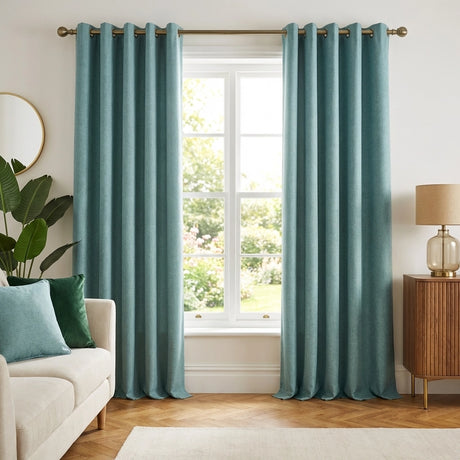 Sorbonne Cotton Lined Ready Made Eyelet Curtains 13