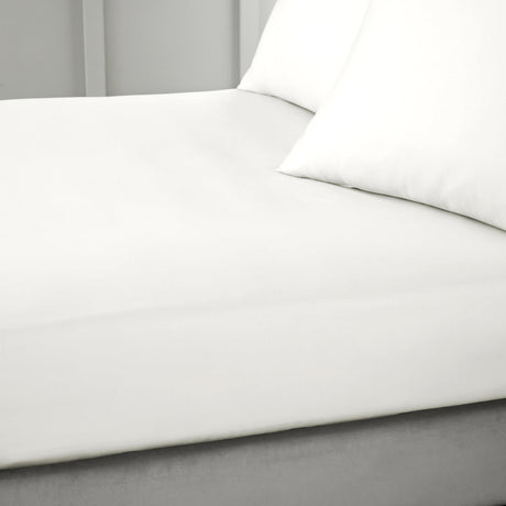 Bianca 400 Thread Count Cotton Sateen 36cm Deep Fitted Sheet - Cream