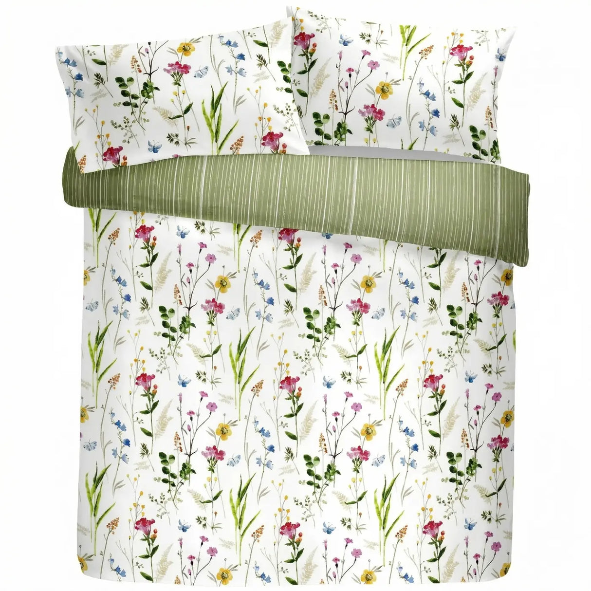 Spring Glade Floral Green Duvet Cover Set 2