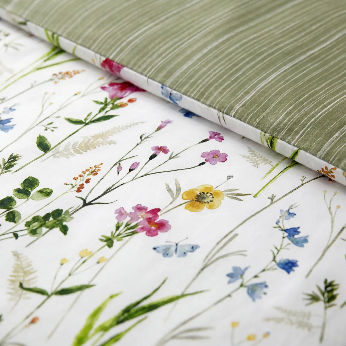 Spring Glade Floral Green Duvet Cover Set 3