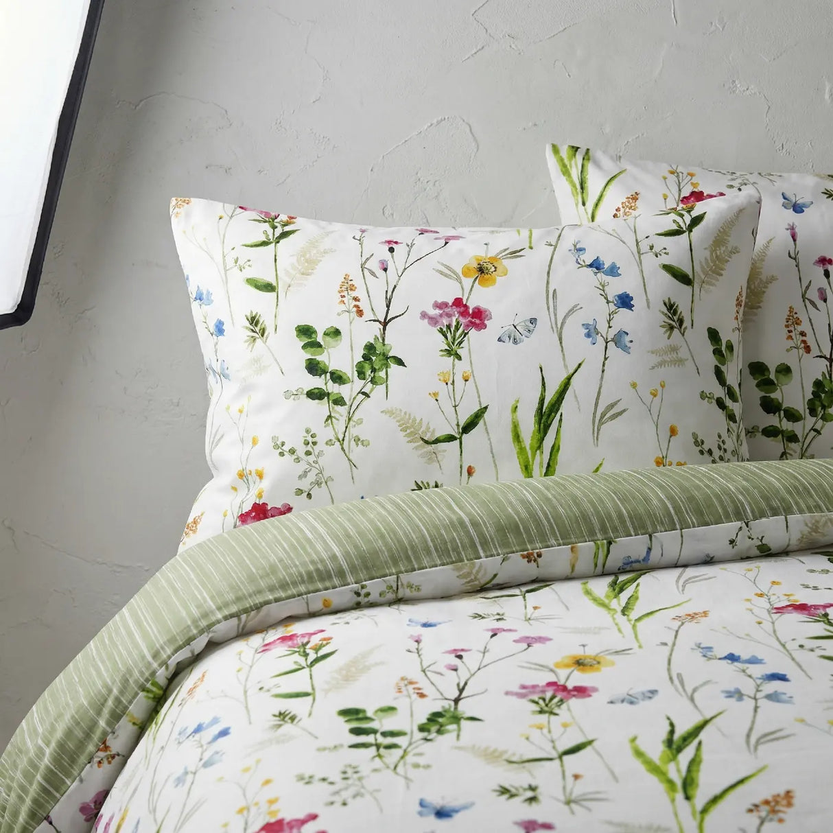 Spring Glade Floral Green Duvet Cover Set 4
