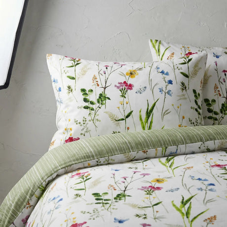 Spring Glade Floral Green Duvet Cover Set