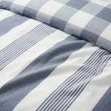 Chambray Stripe Duvet Cover Set - Blue image 4