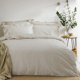 Hebden Mélange Stripe Duvet Cover Set - Natural