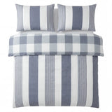 Chambray Stripe Duvet Cover Set - Blue