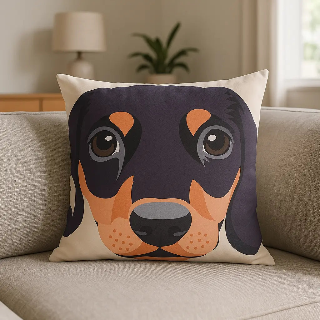 Animal and Inspirational Velvet Cushion Cover 45cm x 45cm - Dachshund