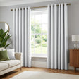 Sorbonne Cotton Lined Ready Made Eyelet Curtains - White