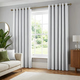 Sorbonne Cotton Lined Ready Made Eyelet Curtains - White
