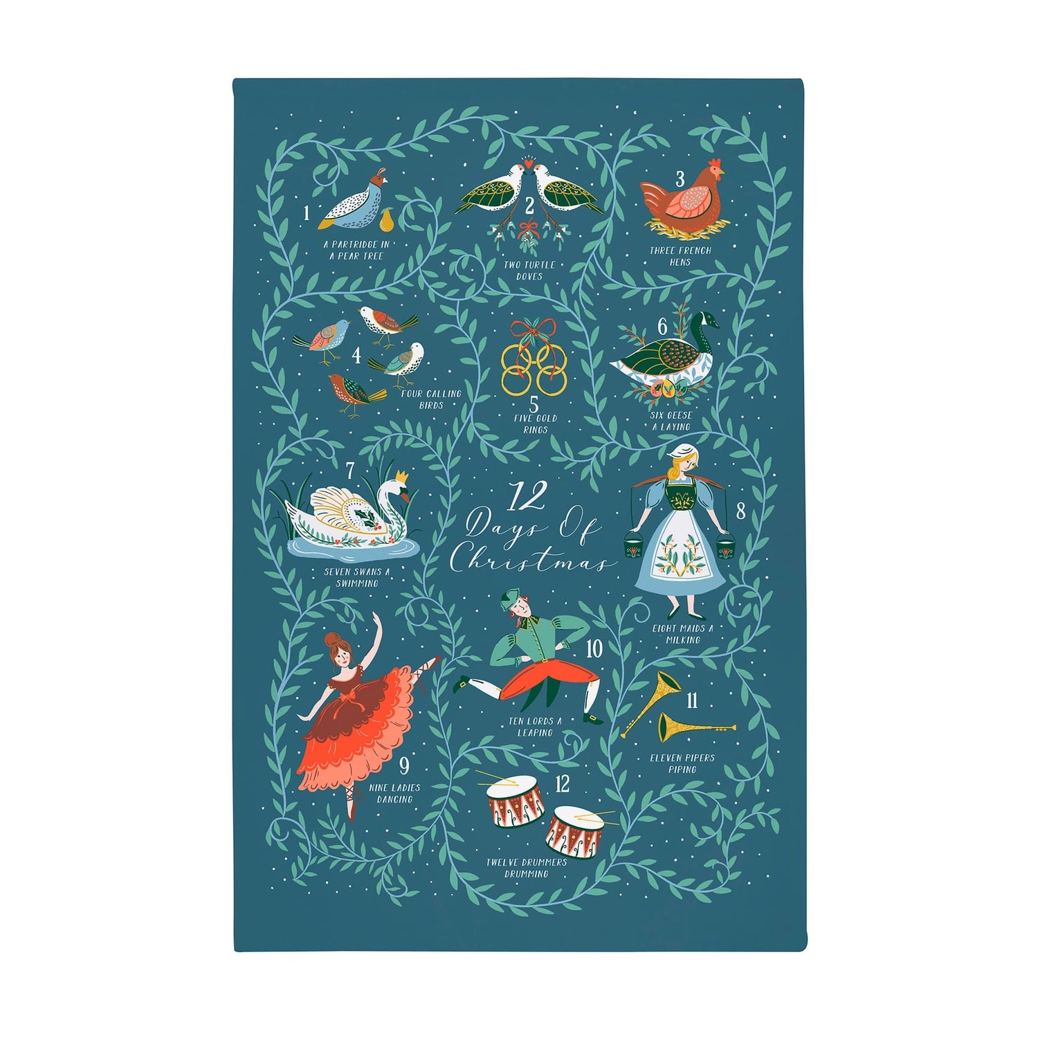 Ulster Weavers 12 Days of Christmas Tea Towel