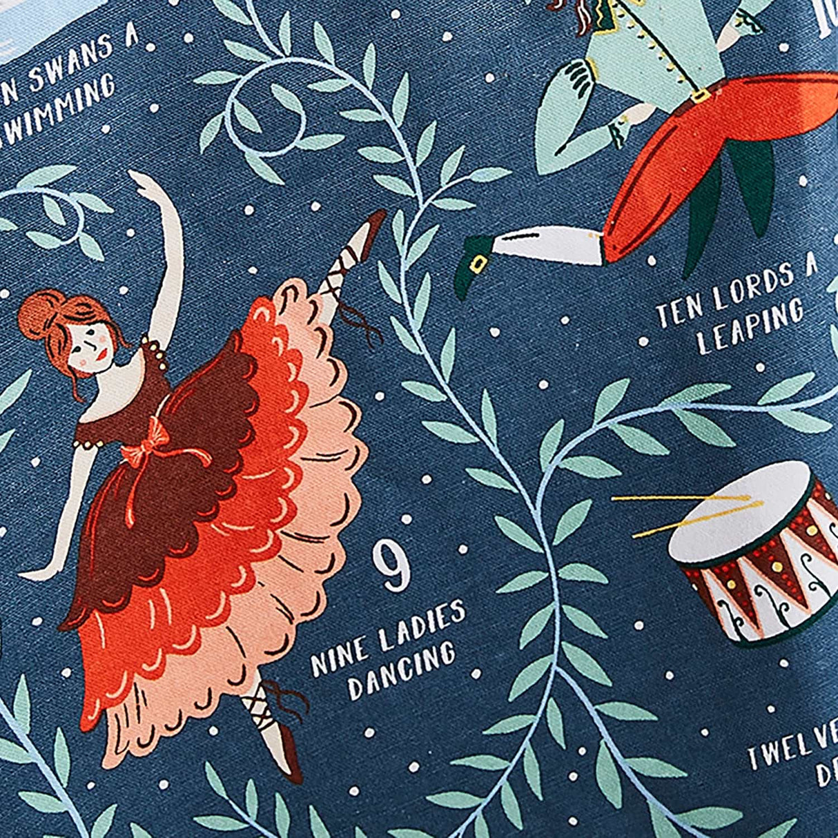 Ulster Weavers 12 Days of Christmas Tea Towel - 12 Days Of Christmas Cotton Tea Towel In Blue 3