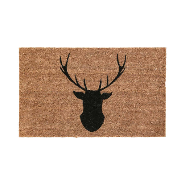 Gold Coir Stag Design Non-Slip Doormat