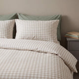 Gingham Check Duvet Cover Set - Natural image 2