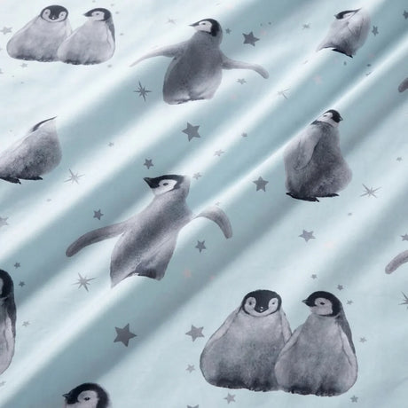 Starry Penguins Duvet Cover Set - Blue image 4