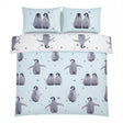 Starry Penguins Duvet Cover Set - Blue