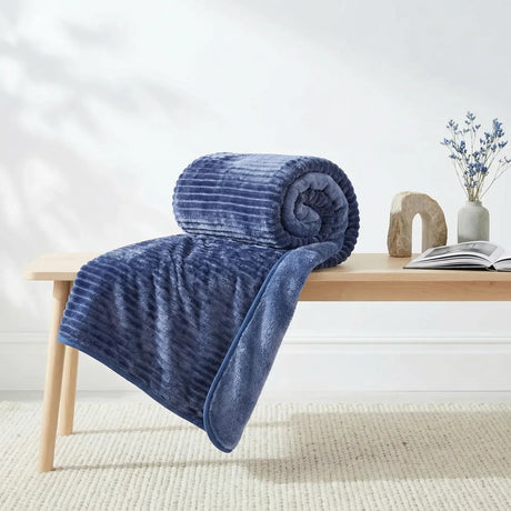 Ribbed Mink Blanket Throw 4
