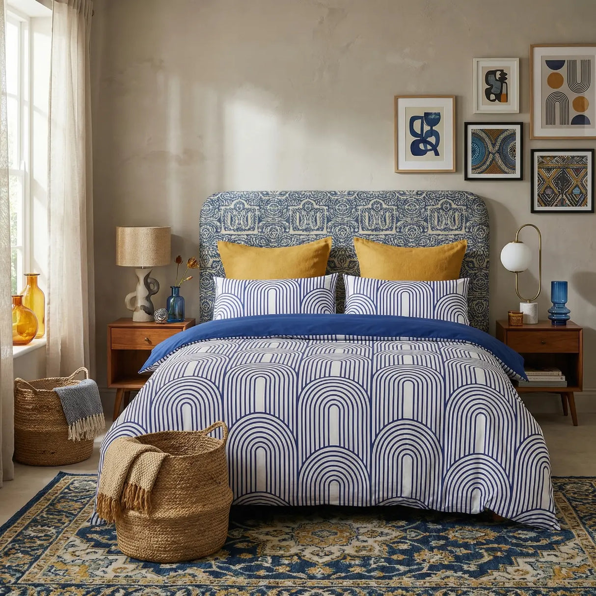 Arches Duvet Cover Set - Blue