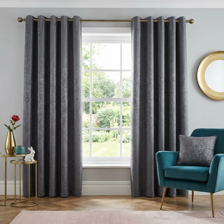 Strata Thermal Dim Out Woven Eyelet Curtains Pair 10