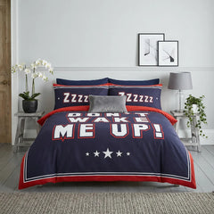 Don't Wake Me Up Duvet Cover Set - Blue